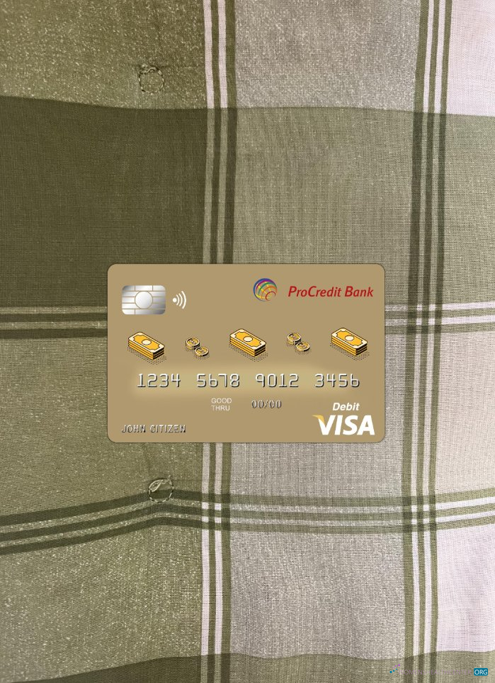 Download Albania Procredit bank visa card photolook front Photoshop template